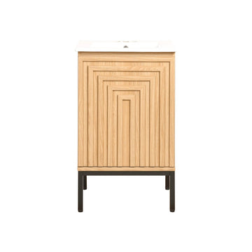 Rowan Geometric Modern Transitional 2-Shelf Bath Vanity Cabinet Only (Sink Basin Not Included) - JONATHAN Y